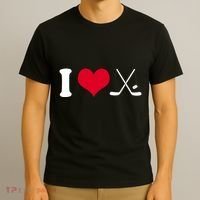I Love Hockey, Sticks And Puck T-Shirt thumb 3