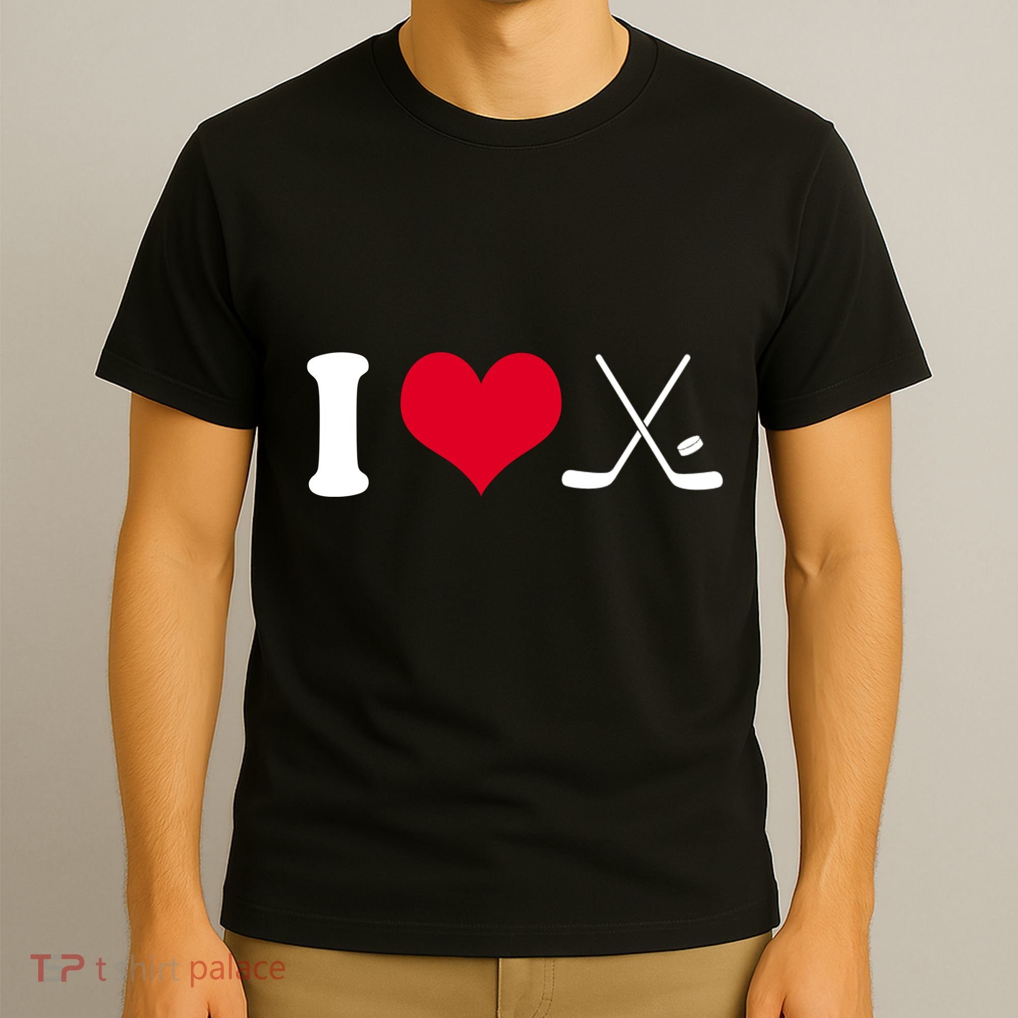 I Love Hockey, Sticks And Puck T-Shirt