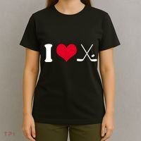 I Love Hockey, Sticks And Puck T-Shirt thumb 4