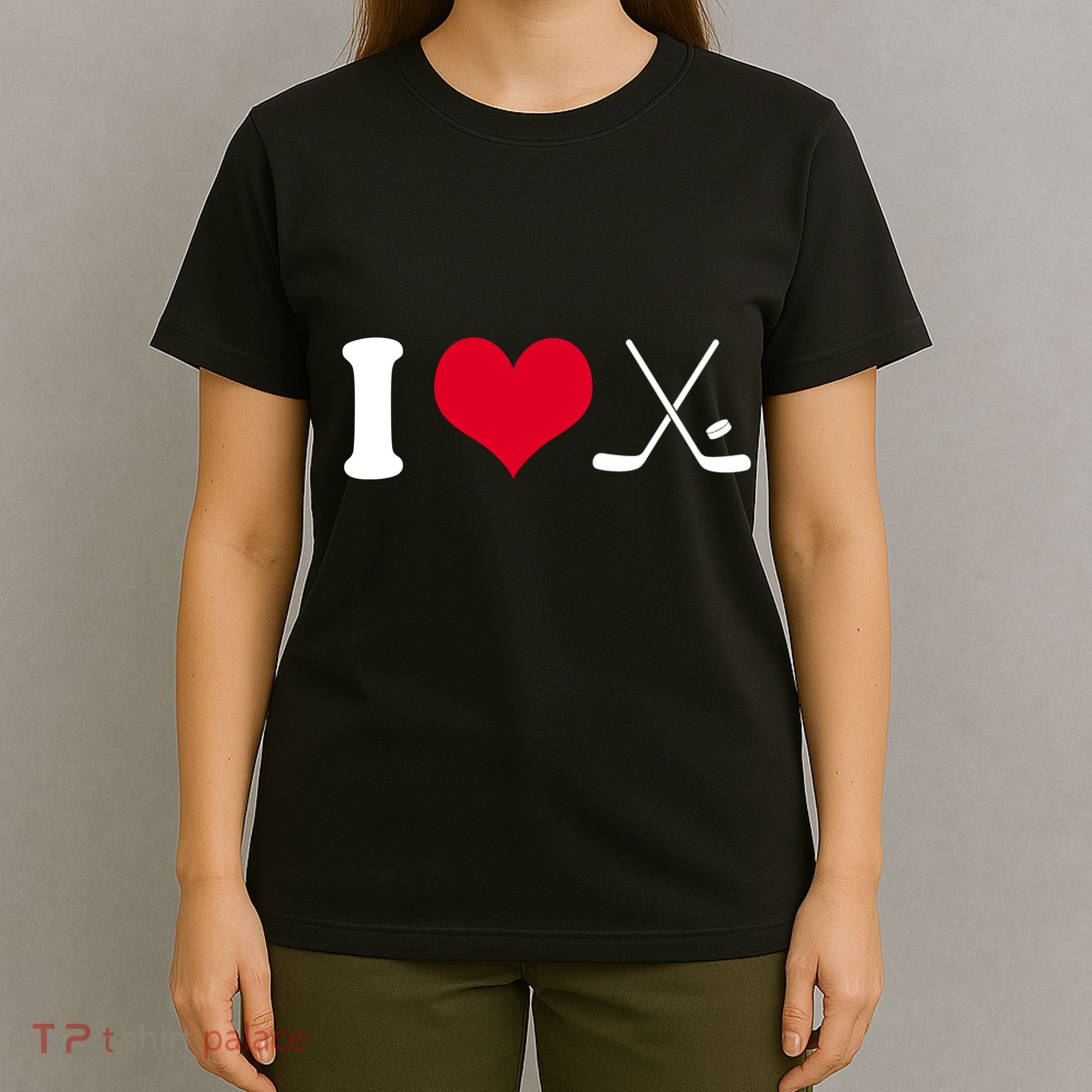 I Love Hockey, Sticks And Puck T-Shirt