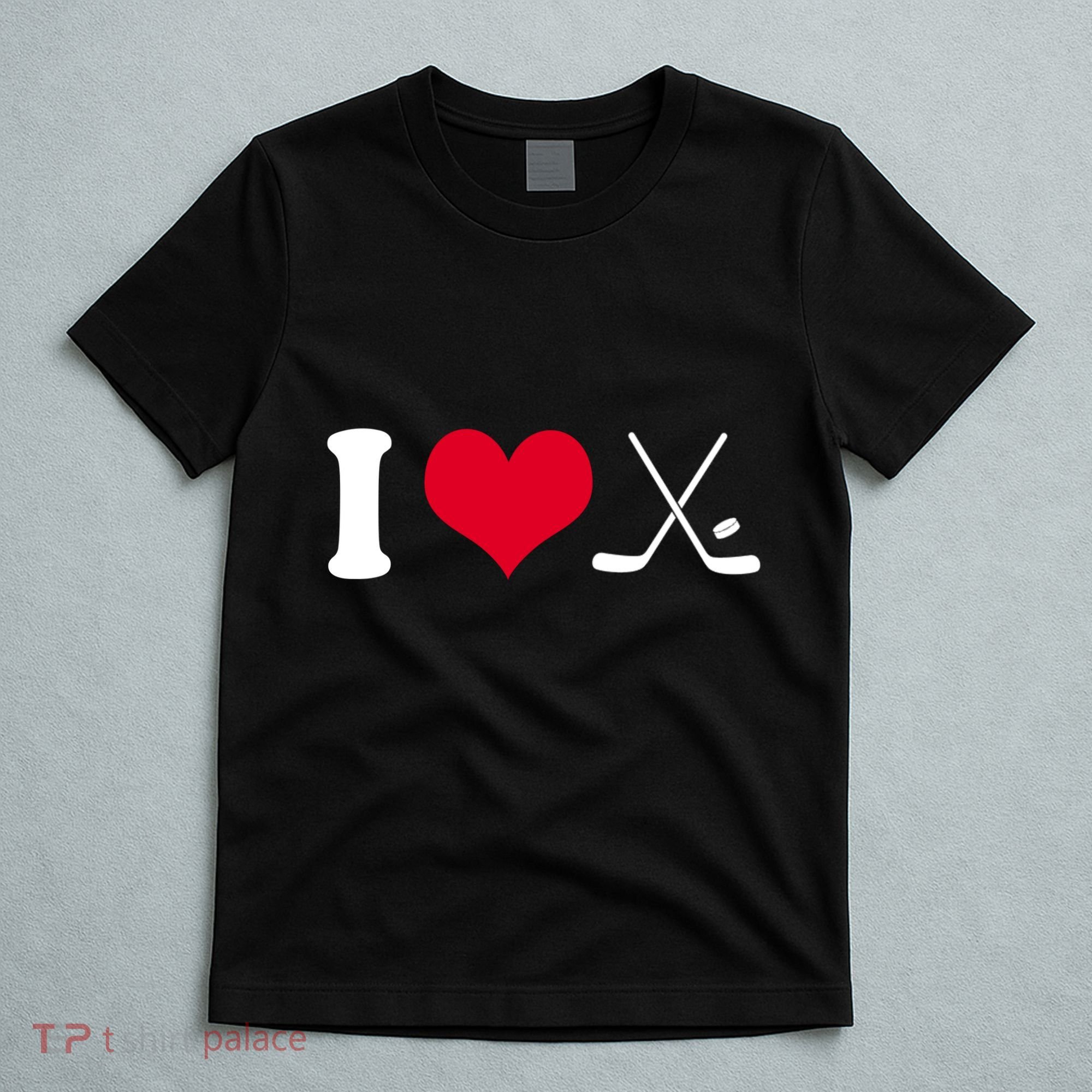 I Love Hockey, Sticks And Puck T-Shirt