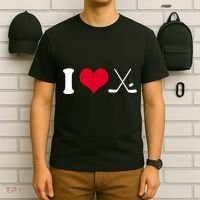 I Love Hockey, Sticks And Puck T-Shirt thumb 6