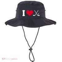 I Love Hockey, Sticks And Puck Bucket Hat thumb 0