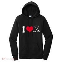I Love Hockey, Sticks And Puck Women's Hoodie thumb 0