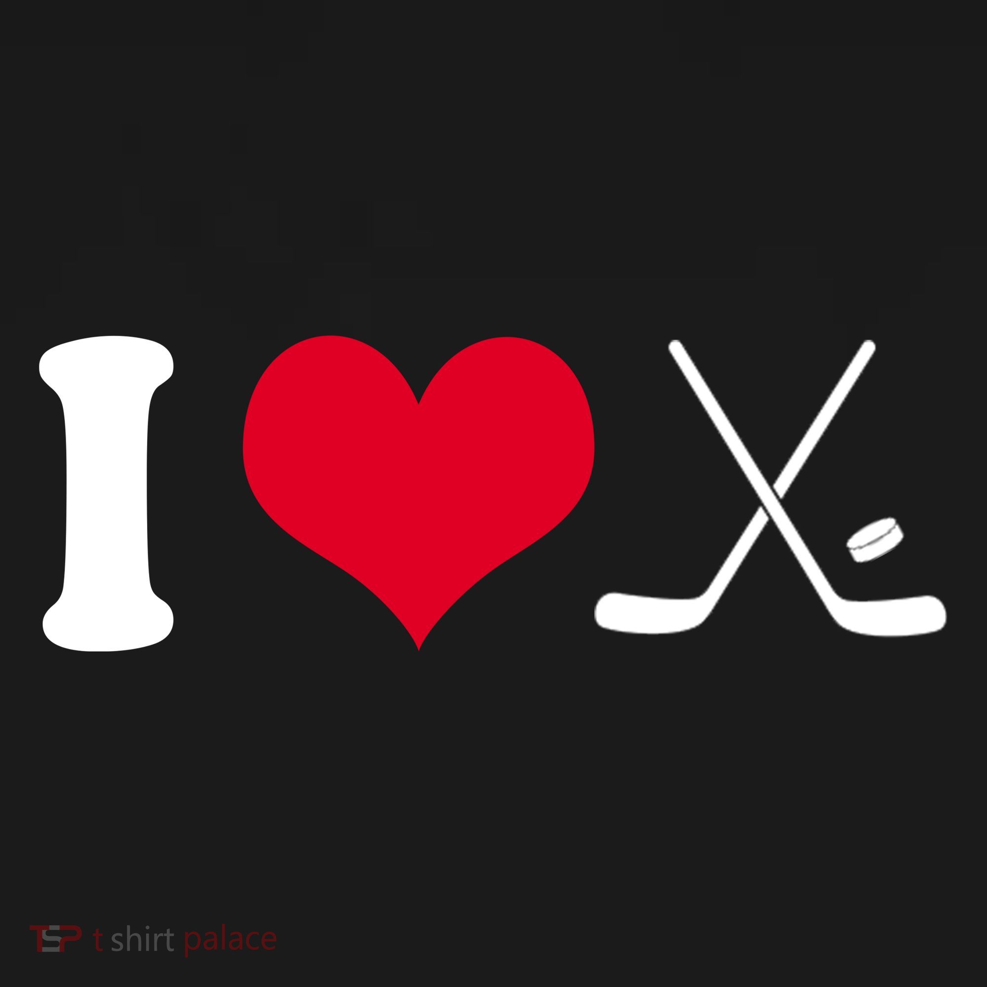 I Love Hockey, Sticks And Puck Women's Hoodie