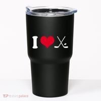 I Love Hockey, Sticks And Puck Tumbler thumb 0