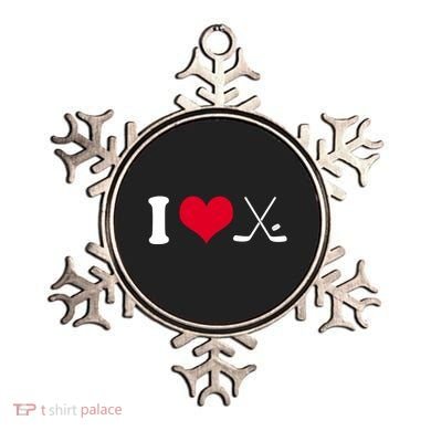 I Love Hockey, Sticks And Puck Ornament