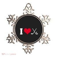 I Love Hockey, Sticks And Puck Ornament thumb 0