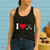 I Love Hockey, Sticks And Puck Women's Tank Top thumb 2
