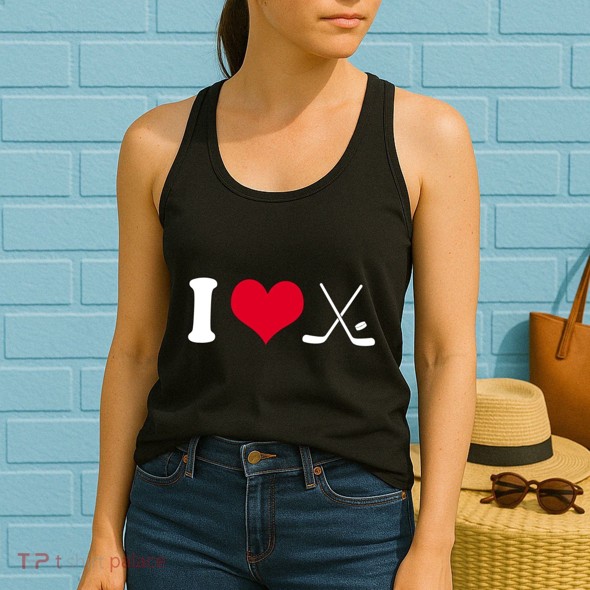 I Love Hockey, Sticks And Puck Women's Tank Top