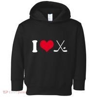 I Love Hockey, Sticks And Puck Toddler Hoodie thumb 0