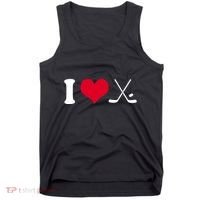 I Love Hockey, Sticks And Puck Tank Top thumb 0