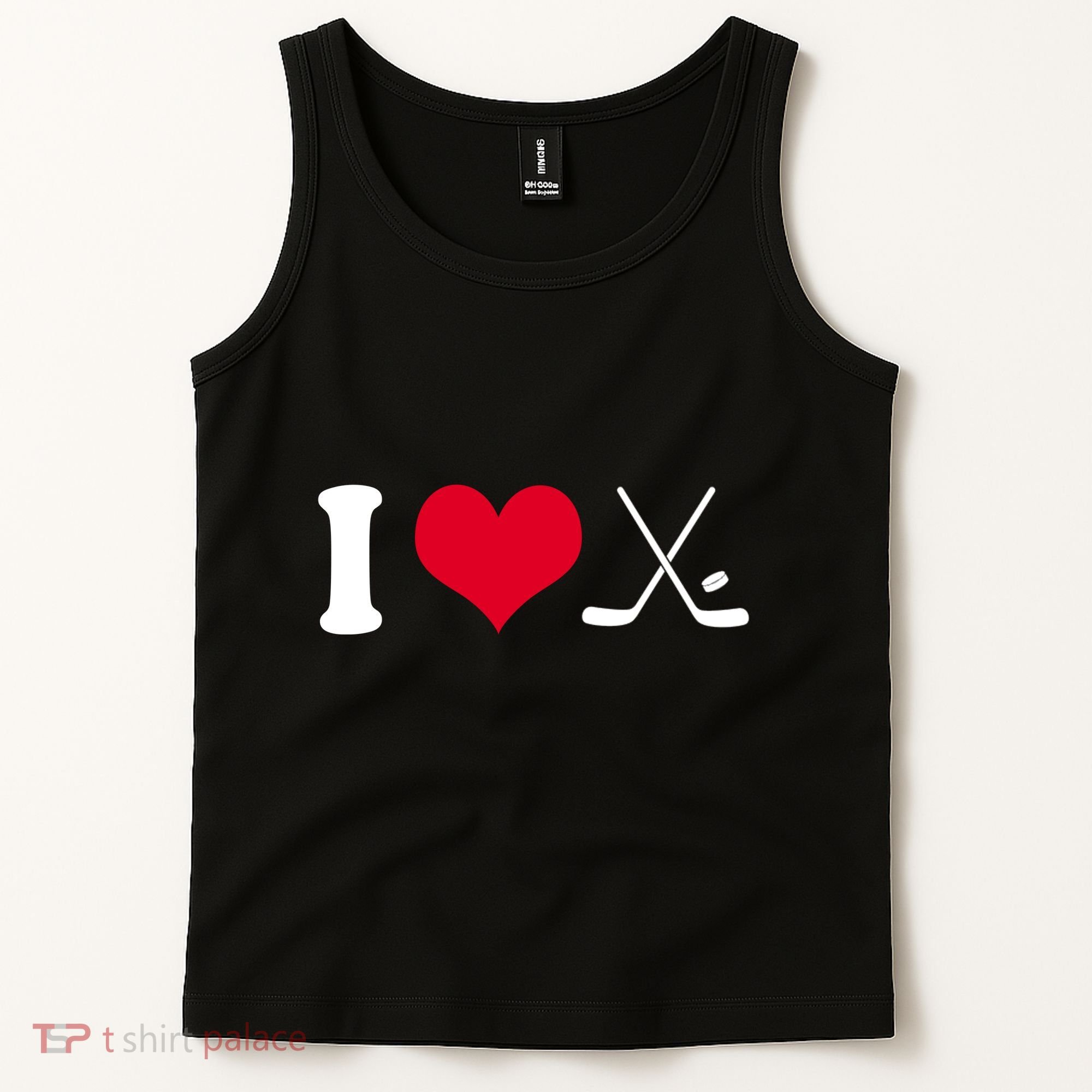 I Love Hockey, Sticks And Puck Tank Top