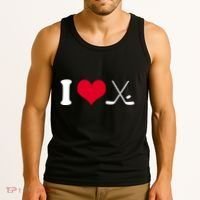 I Love Hockey, Sticks And Puck Tank Top thumb 3