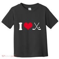 I Love Hockey, Sticks And Puck Toddler T-Shirt thumb 0
