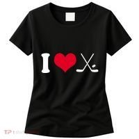 I Love Hockey, Sticks And Puck Women's T-Shirt thumb 0