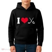 I Love Hockey, Sticks And Puck Kids Hoodie thumb 4
