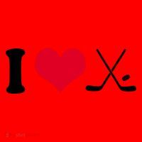 I Love Hockey, Sticks And Puck Santa Hat thumb 1