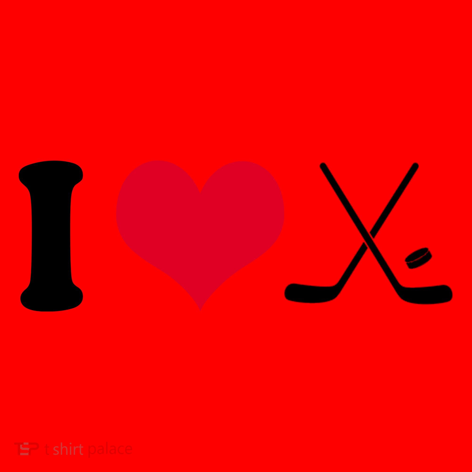 I Love Hockey, Sticks And Puck Santa Hat