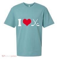 I Love Hockey, Sticks And Puck Sueded Cloud Jersey T-Shirt thumb 0