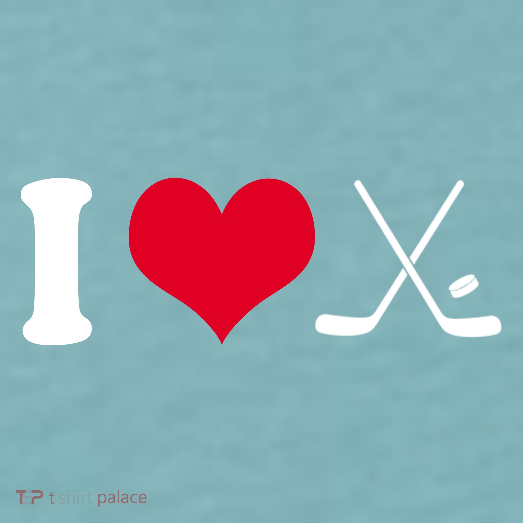 I Love Hockey, Sticks And Puck Sueded Cloud Jersey T-Shirt