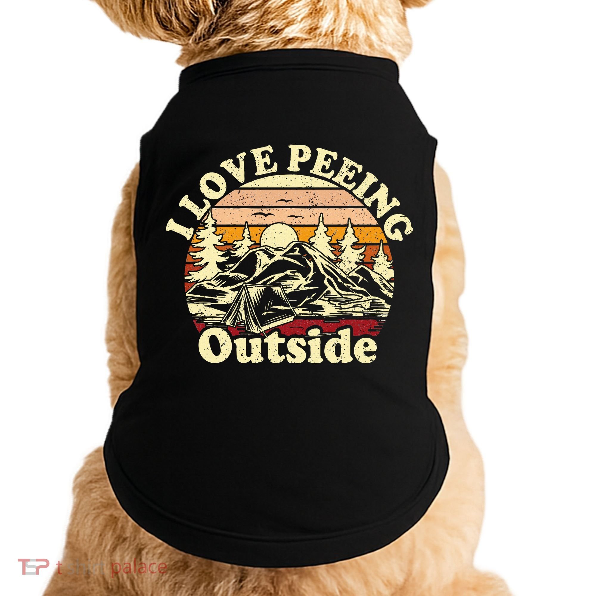 I Love Heart Peeing Outside Lover Camping Hikind Outdoors Doggie Tank