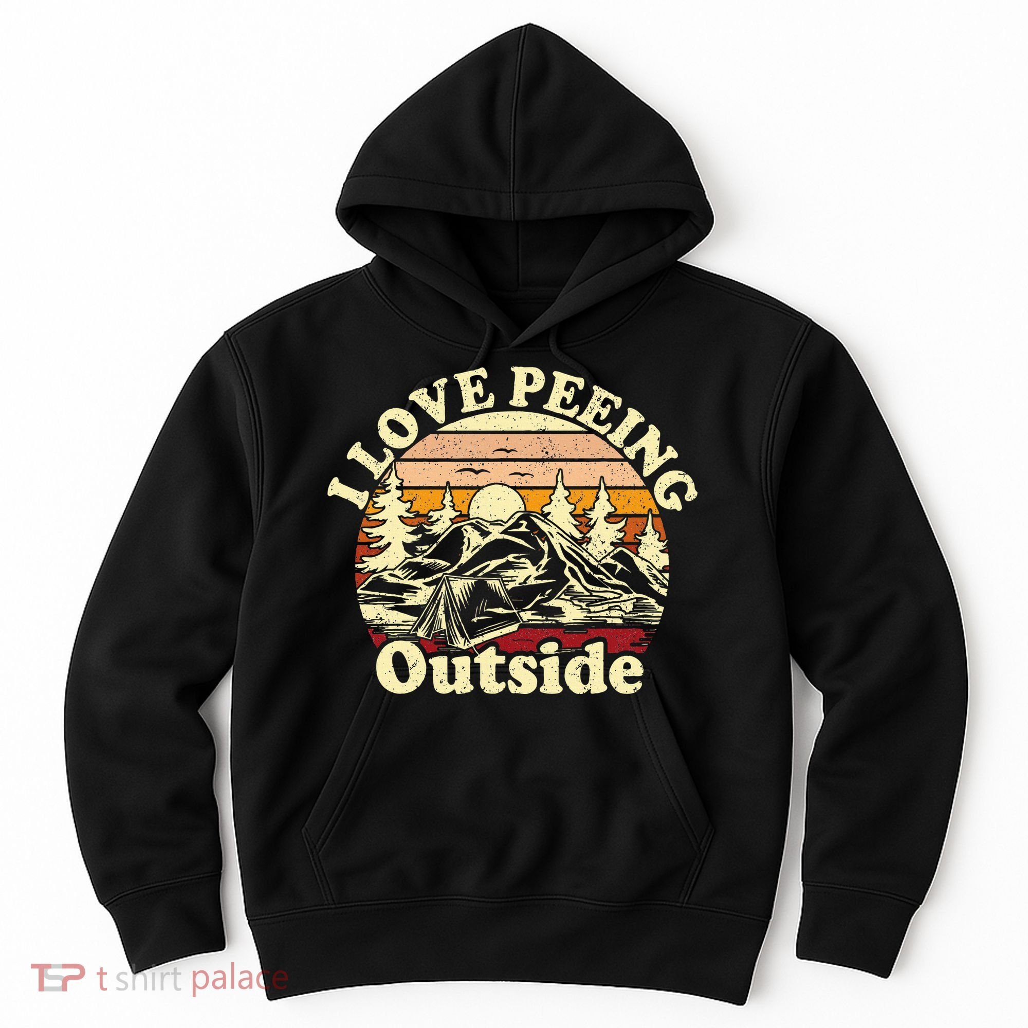I Love Heart Peeing Outside Lover Camping Hikind Outdoors Hoodie