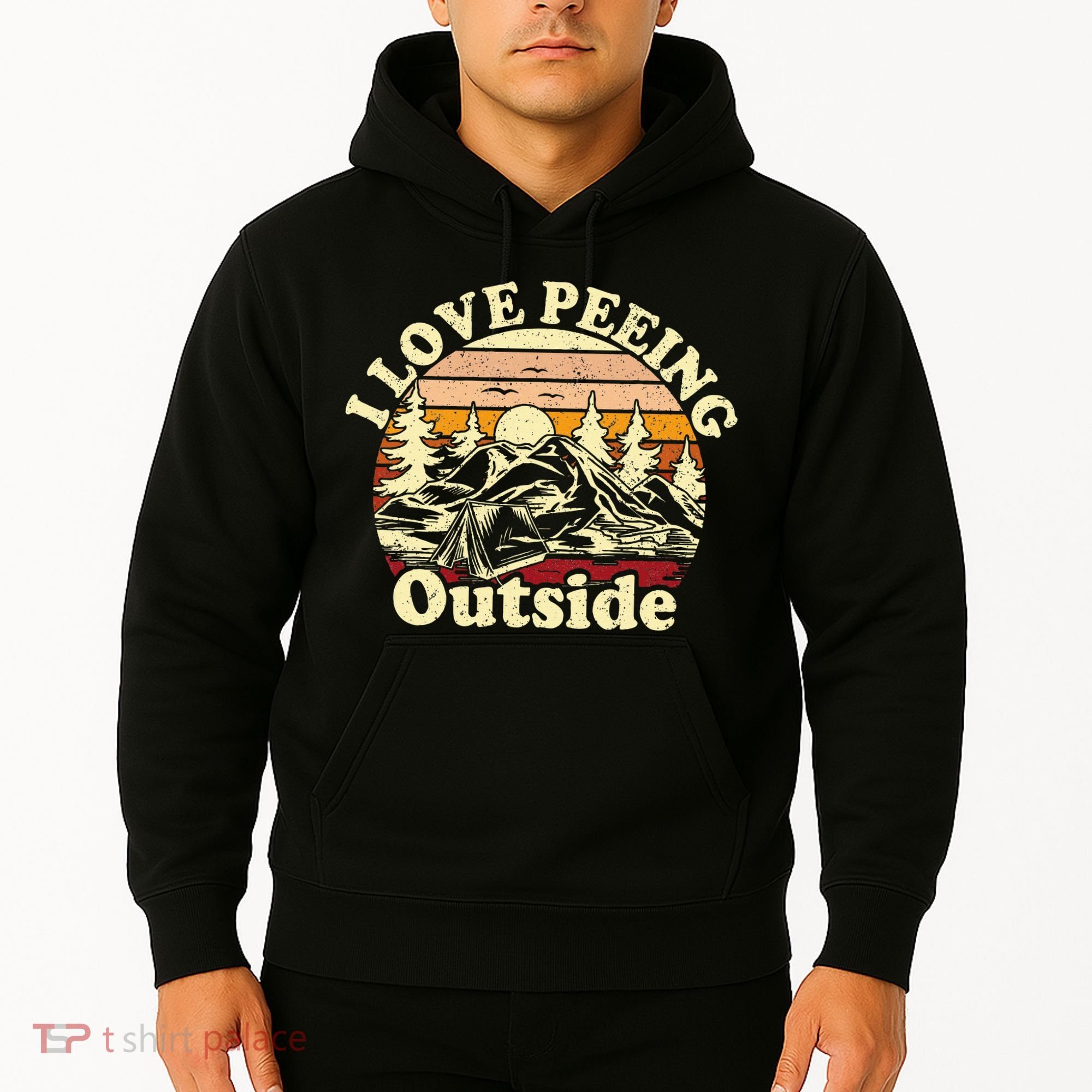 I Love Heart Peeing Outside Lover Camping Hikind Outdoors Hoodie