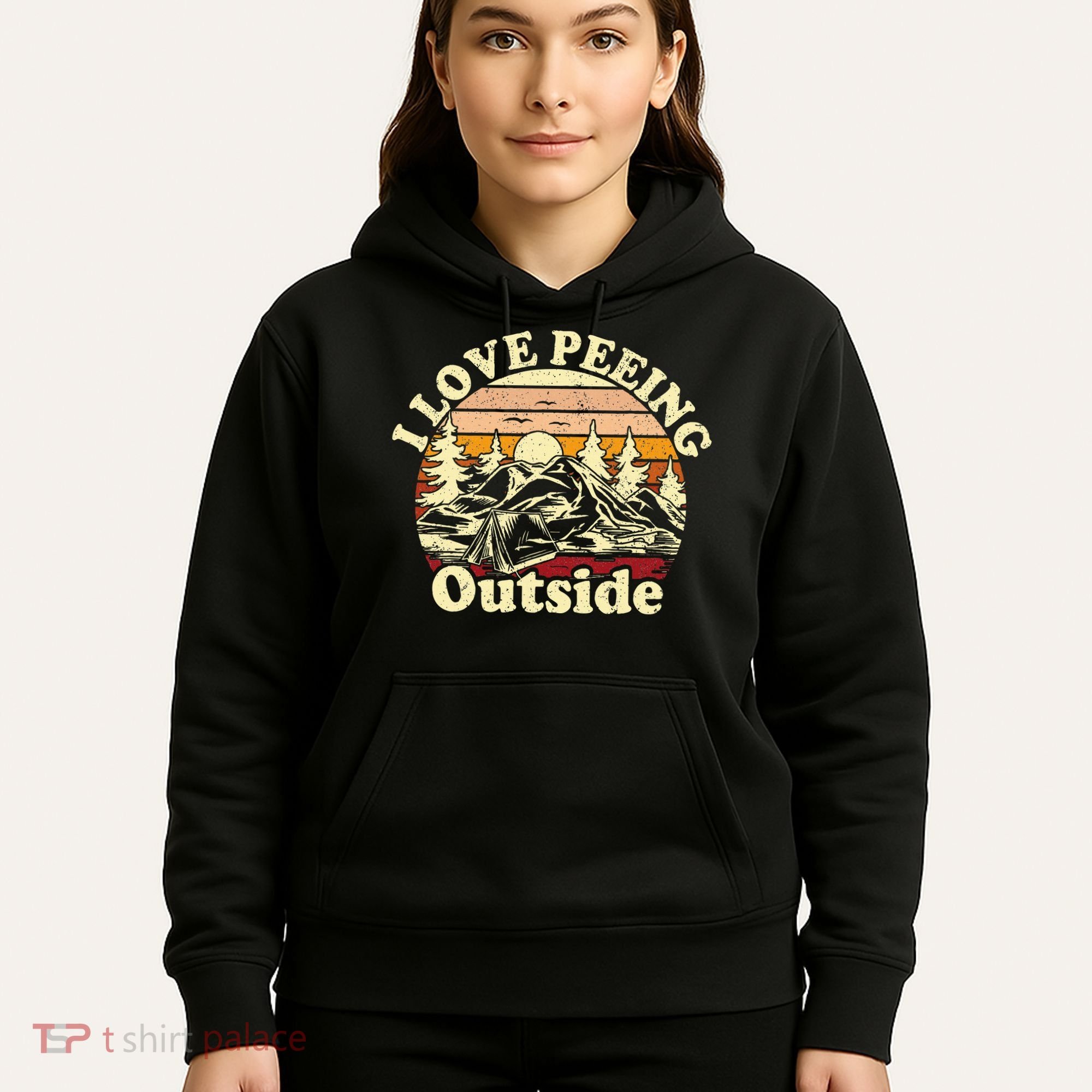 I Love Heart Peeing Outside Lover Camping Hikind Outdoors Hoodie