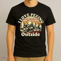 I Love Heart Peeing Outside Lover Camping Hikind Outdoors T-Shirt thumb 3