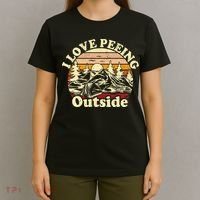 I Love Heart Peeing Outside Lover Camping Hikind Outdoors T-Shirt thumb 4