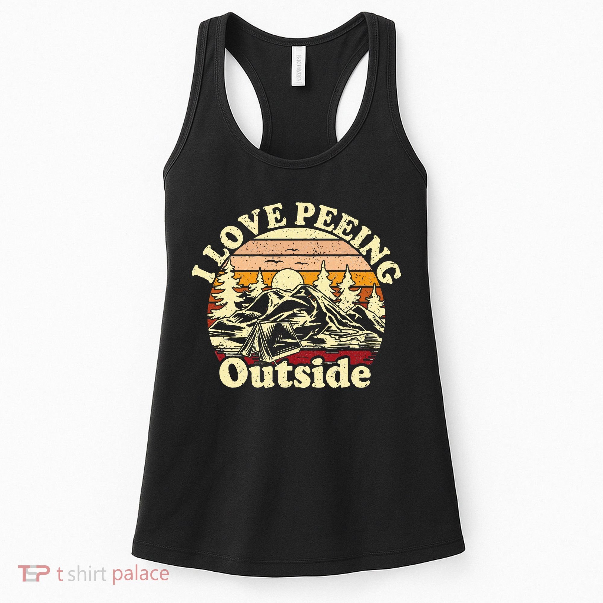 I Love Heart Peeing Outside Lover Camping Hikind Outdoors Women's Tank Top