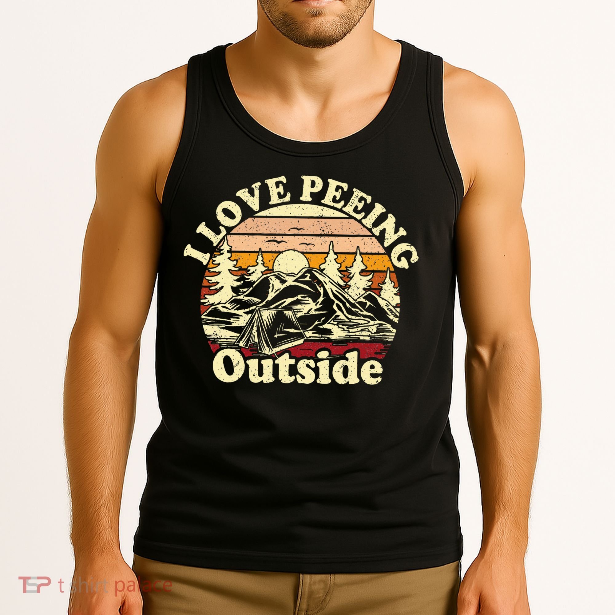 I Love Heart Peeing Outside Lover Camping Hikind Outdoors Tank Top