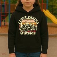 I Love Heart Peeing Outside Lover Camping Hikind Outdoors Kids Hoodie thumb 3