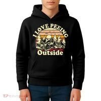 I Love Heart Peeing Outside Lover Camping Hikind Outdoors Kids Hoodie thumb 4