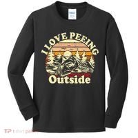 I Love Heart Peeing Outside Lover Camping Hikind Outdoors Kids Long Sleeve Shirt thumb 0