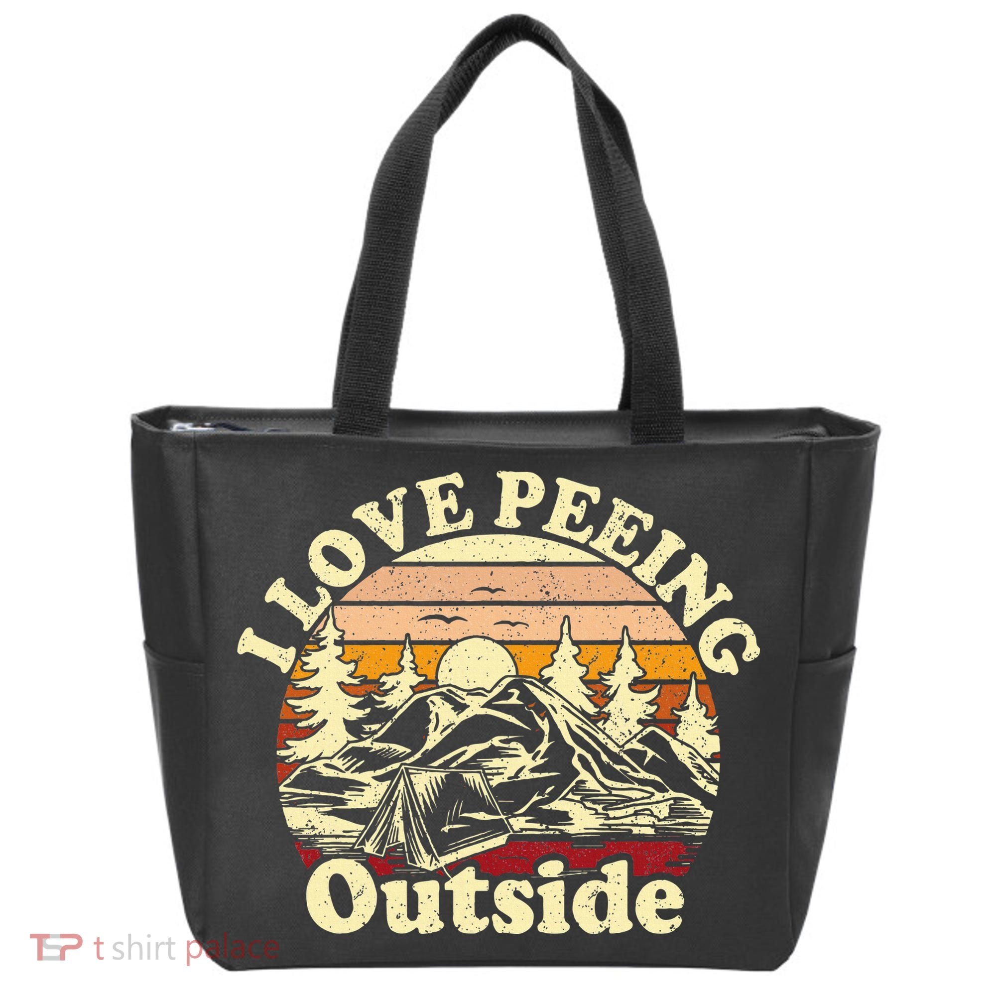 I Love Heart Peeing Outside Lover Camping Hikind Outdoors Tote Bag