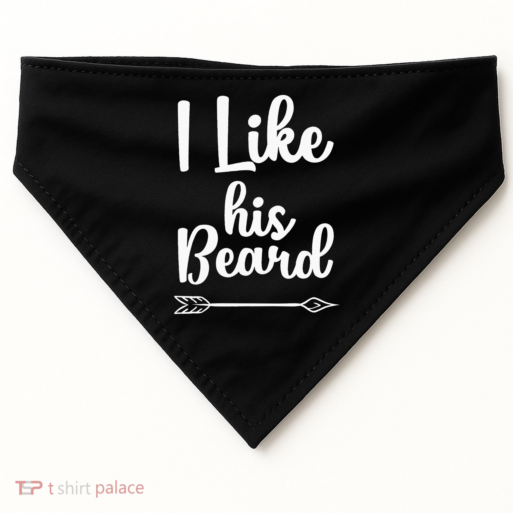 I Like His Beard Funny Compliment Matching Couples USA-Made Doggie Bandana