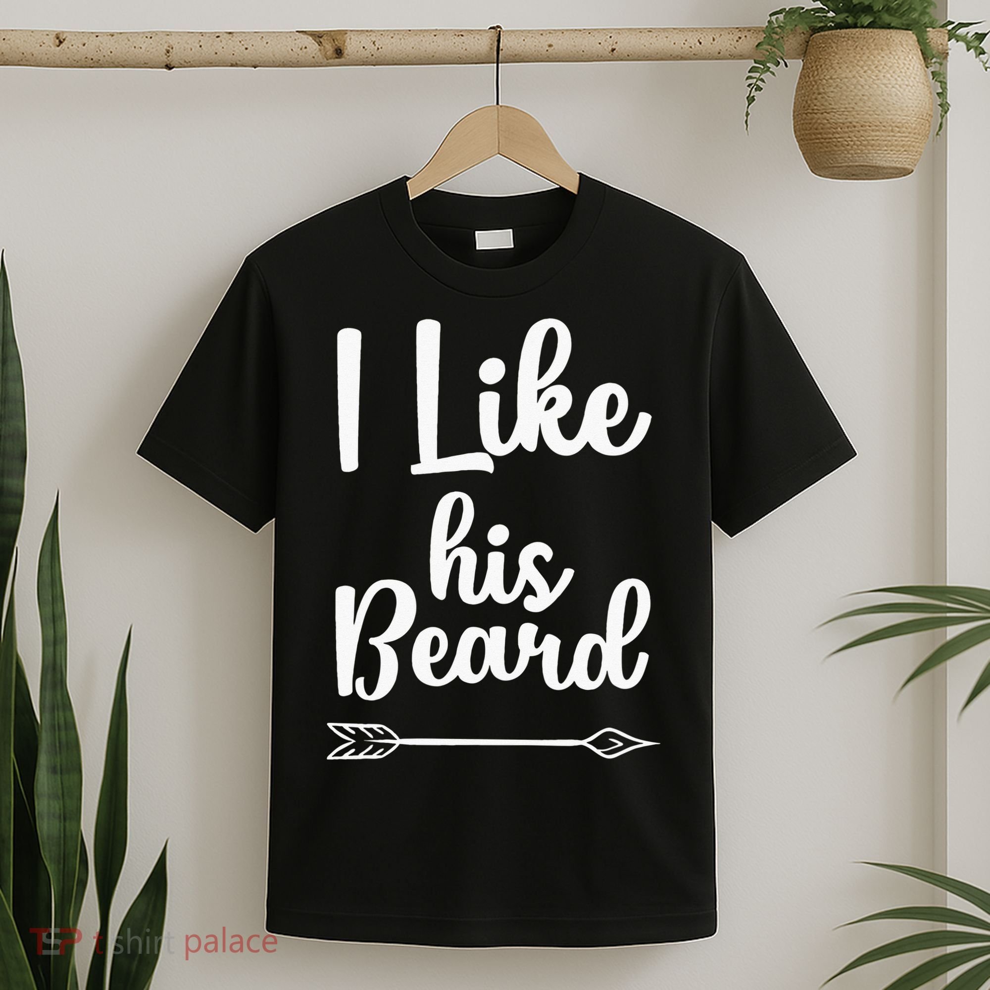 I Like His Beard Funny Compliment Matching Couples T-Shirt