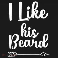 I Like His Beard Funny Compliment Matching Couples Button thumb 1