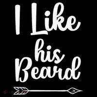 I Like His Beard Funny Compliment Matching Couples Mousepad thumb 1