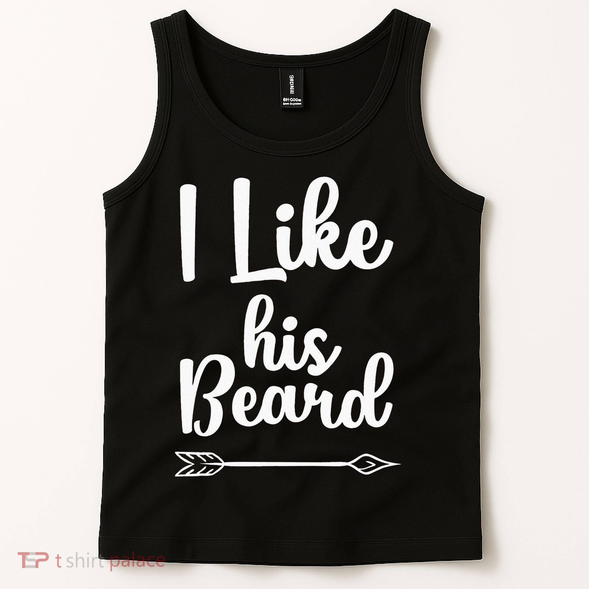 I Like His Beard Funny Compliment Matching Couples Tank Top