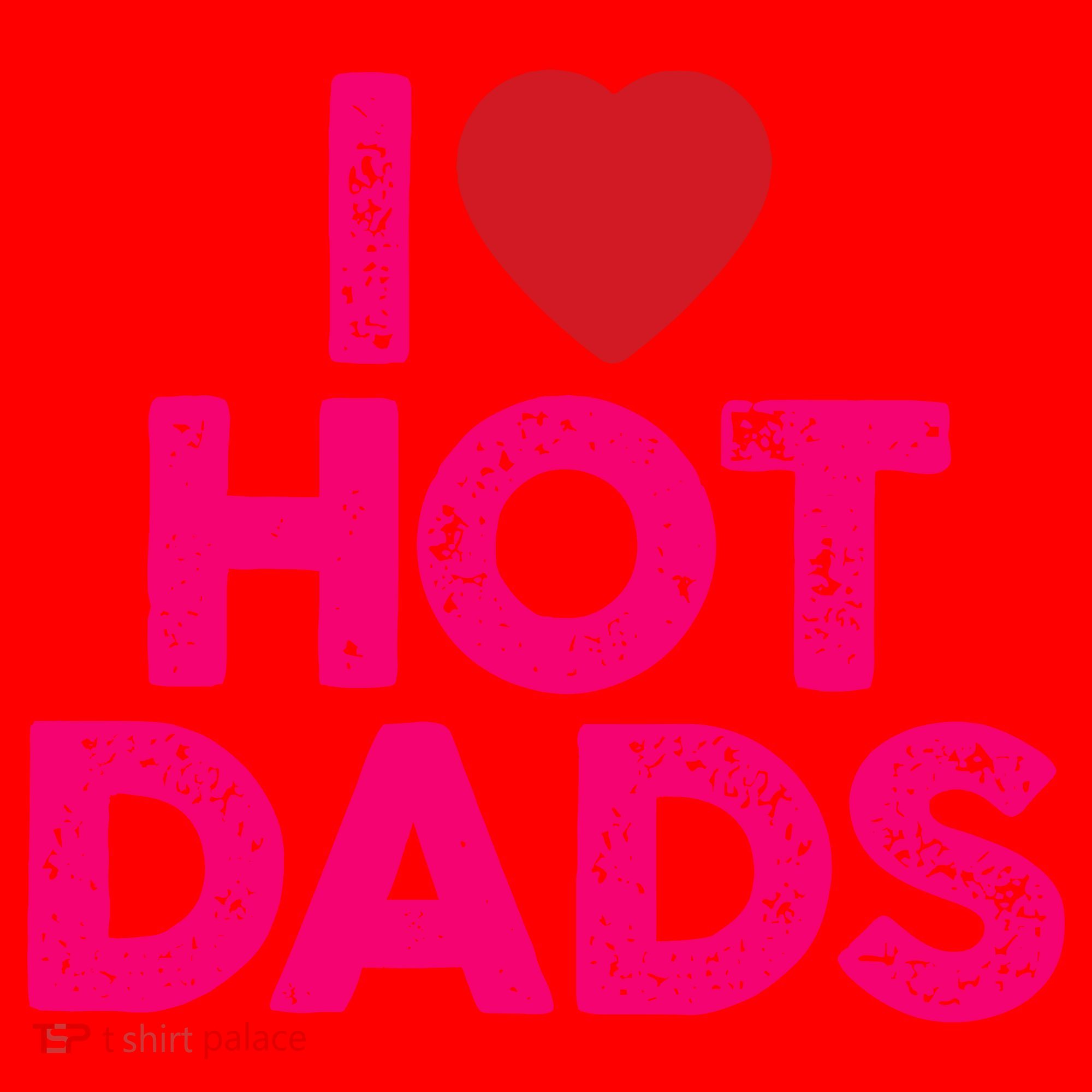 I Love Hot Dads Funny Pink Heart Hot Dad Santa Hat