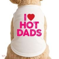I Love Hot Dads Funny Pink Heart Hot Dad Doggie Tank thumb 0