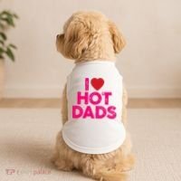 I Love Hot Dads Funny Pink Heart Hot Dad Doggie Tank thumb 2