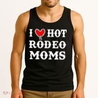 I Love Hot Rodeo Moms Funny Saying Cowboy Western Rodeo Tank Top thumb 3