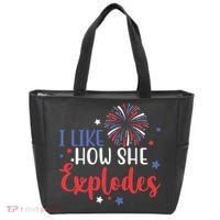 I Like How She Explodes 4th Of July Funny Tote Bag thumb 0