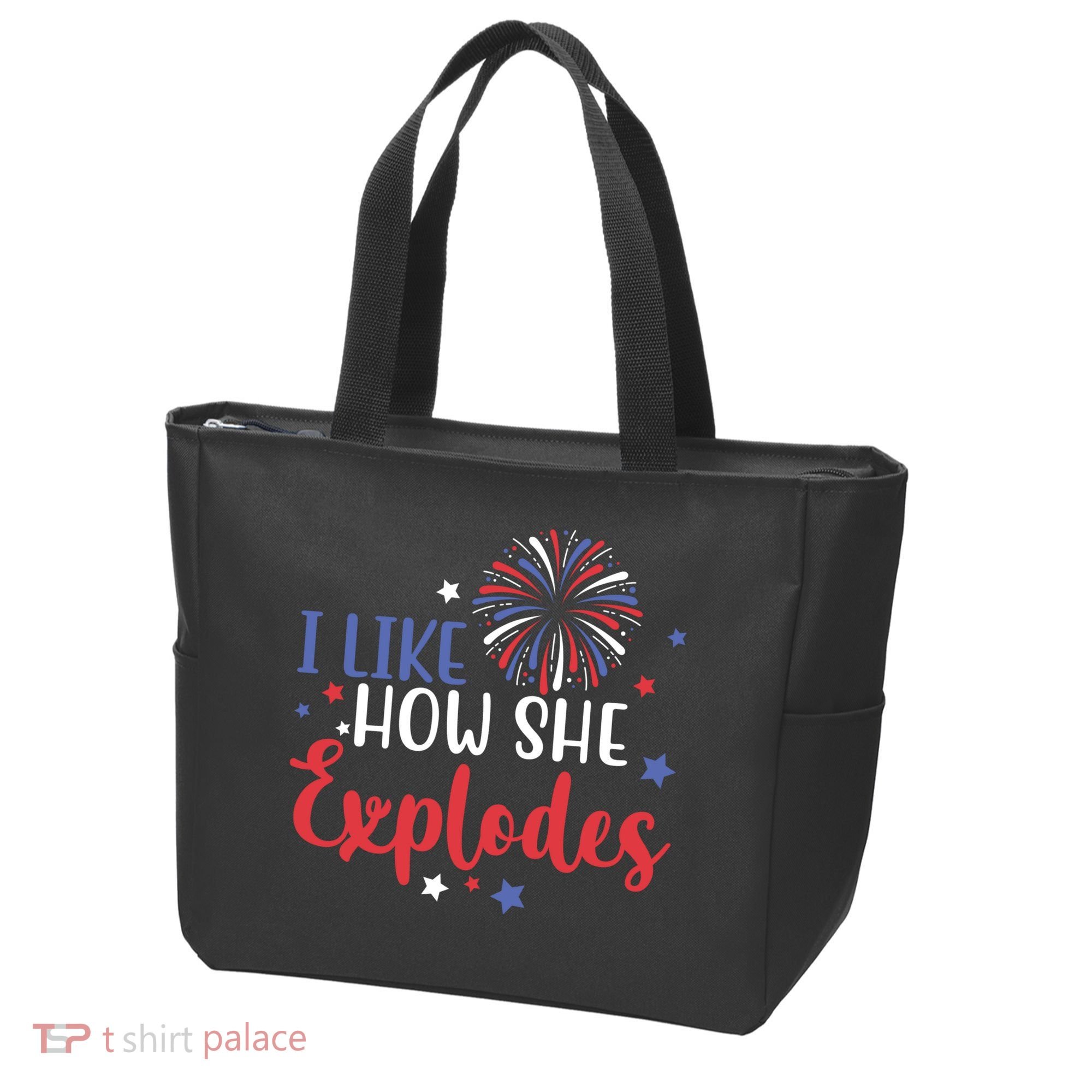 I Like How She Explodes 4th Of July Funny Tote Bag