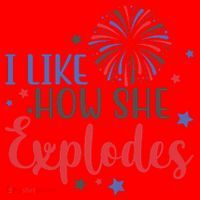 I Like How She Explodes 4th Of July Funny Santa Hat thumb 1