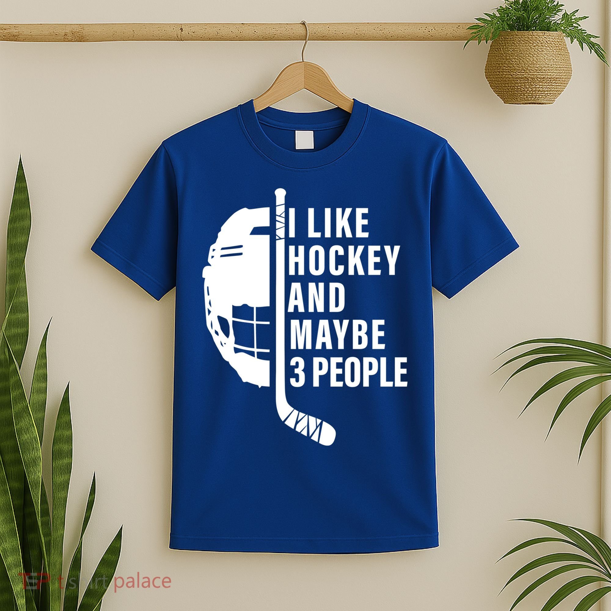 I Like Hockey And Maybe 3 People Ice Hockey Game Day Vibes Gift T-Shirt